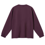 Solid Loose Fit Side Split Hem Long Sleeve T-Shirt