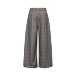 Vintage Plaid Wide Leg Drape Trousers