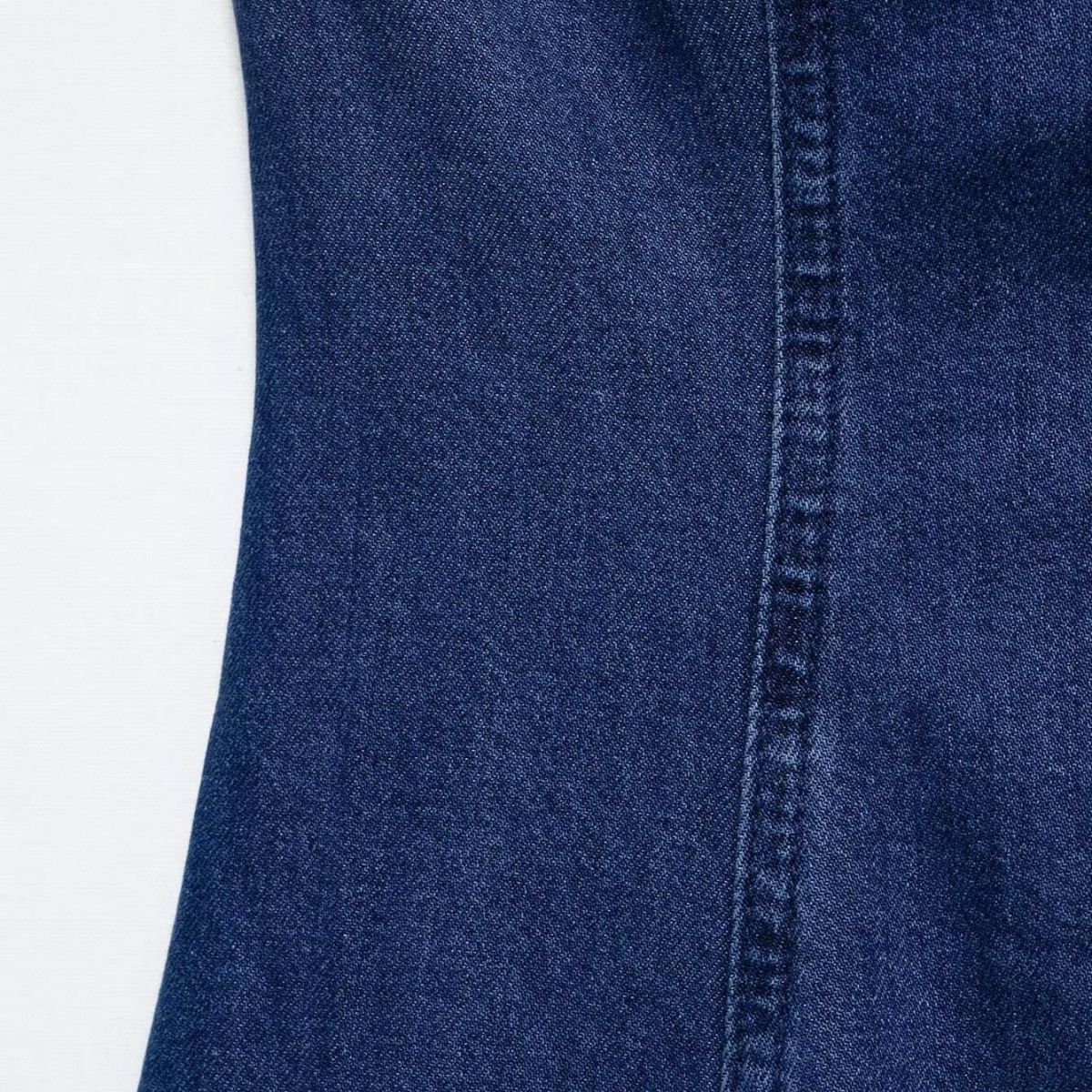 Square Neck Strappy Denim Maxi Dress