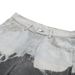Streetwear Deconstructed Panel Stripe Flare Jeans