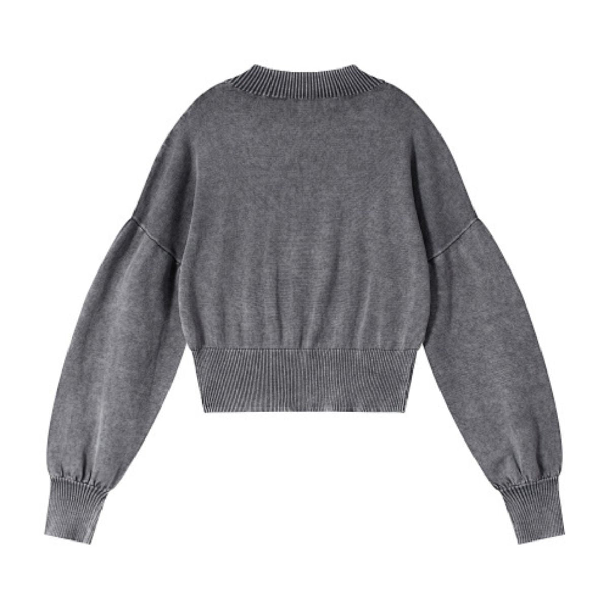 Vintage Snow Wash Cropped Cotton Knit Sweater