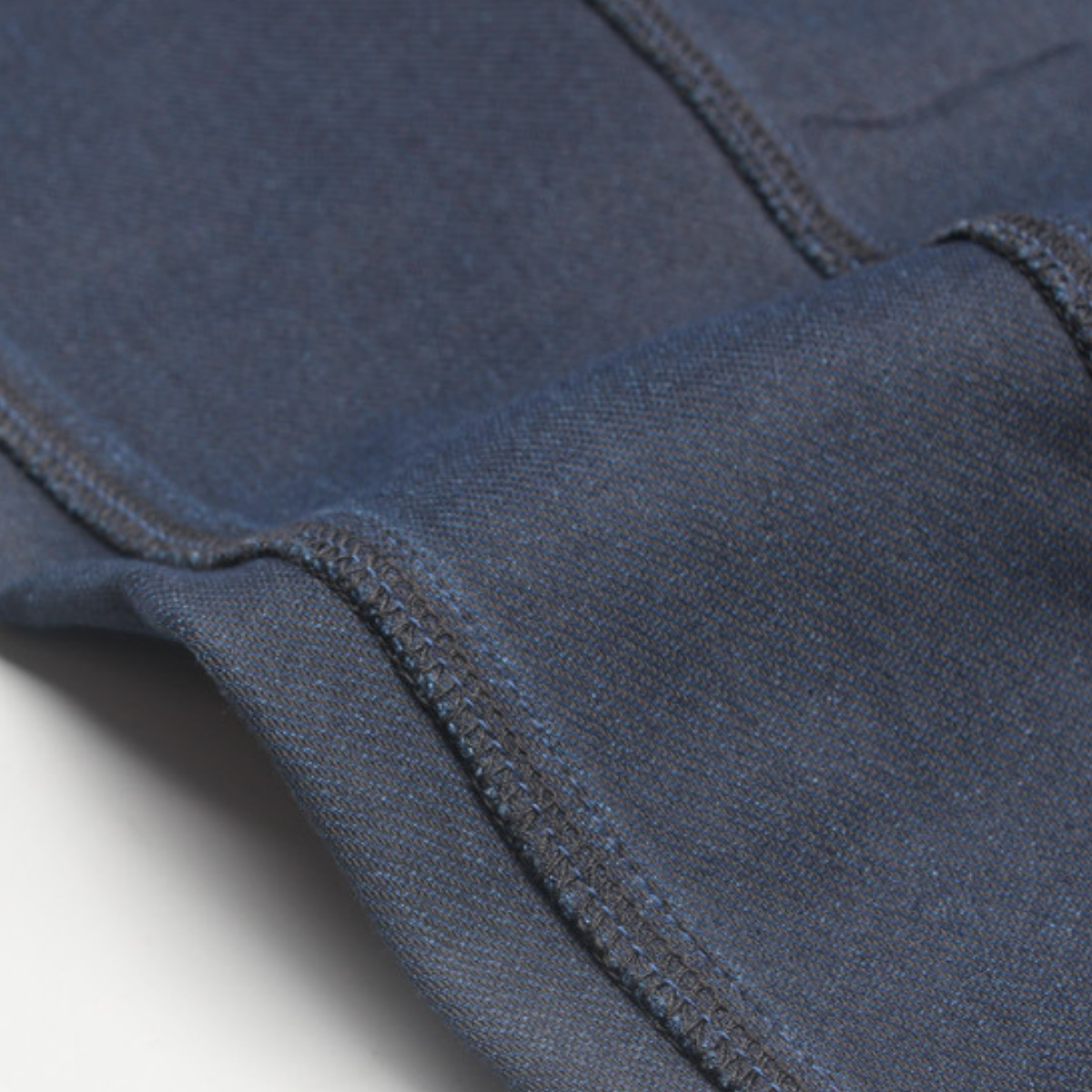 High-Waisted Pleated Knit Denim Midi Skirt