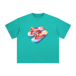 Flower Beach Slippers Comic Graphic Tee-INNBLAC Fashion Apparel