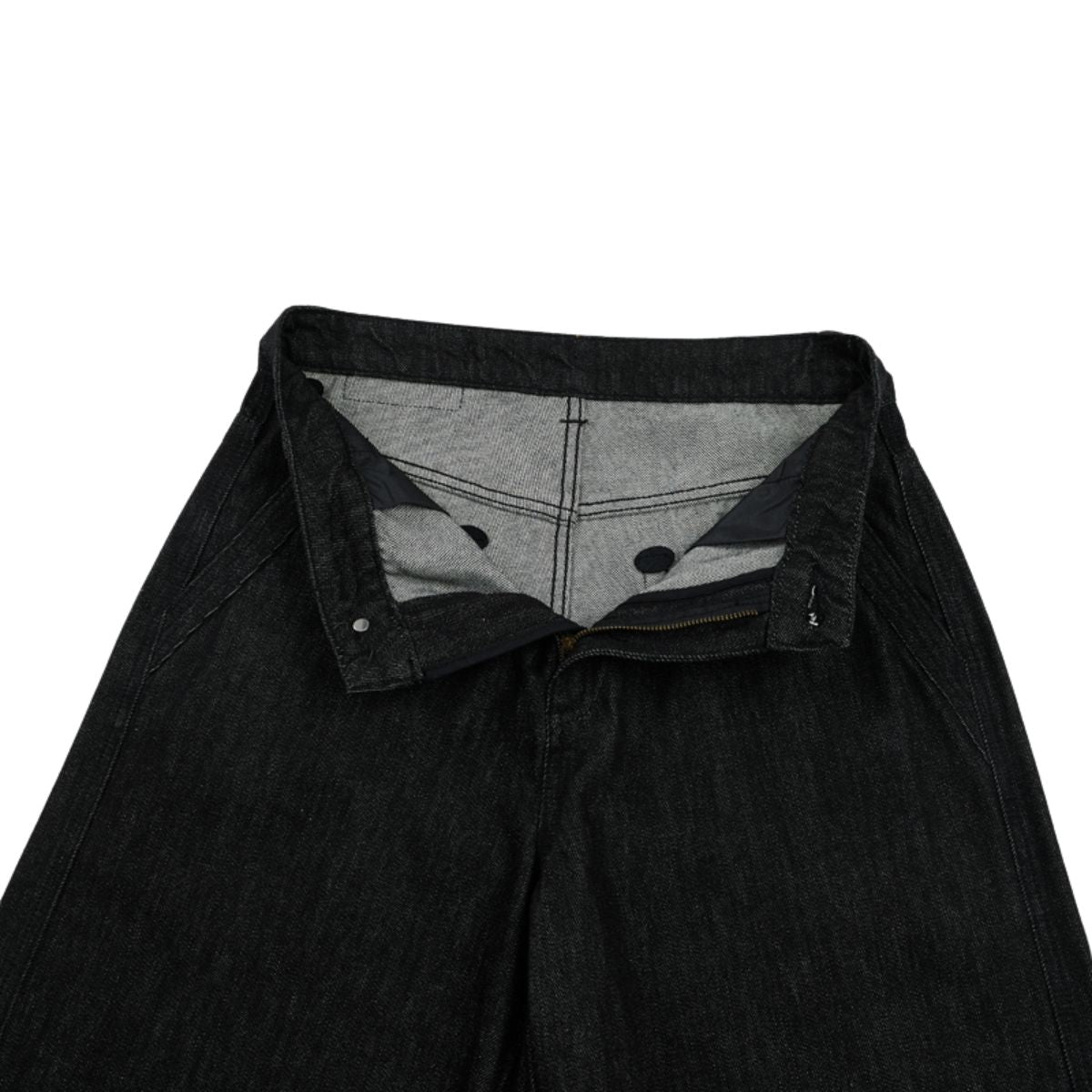 American Retro Black Pleated Jeans