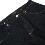 Men's Original Denim Loose Wide-Leg Straight Pants with Contrast Stitching