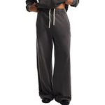 Ripped Hem Loose Fit Cotton Sweatpants