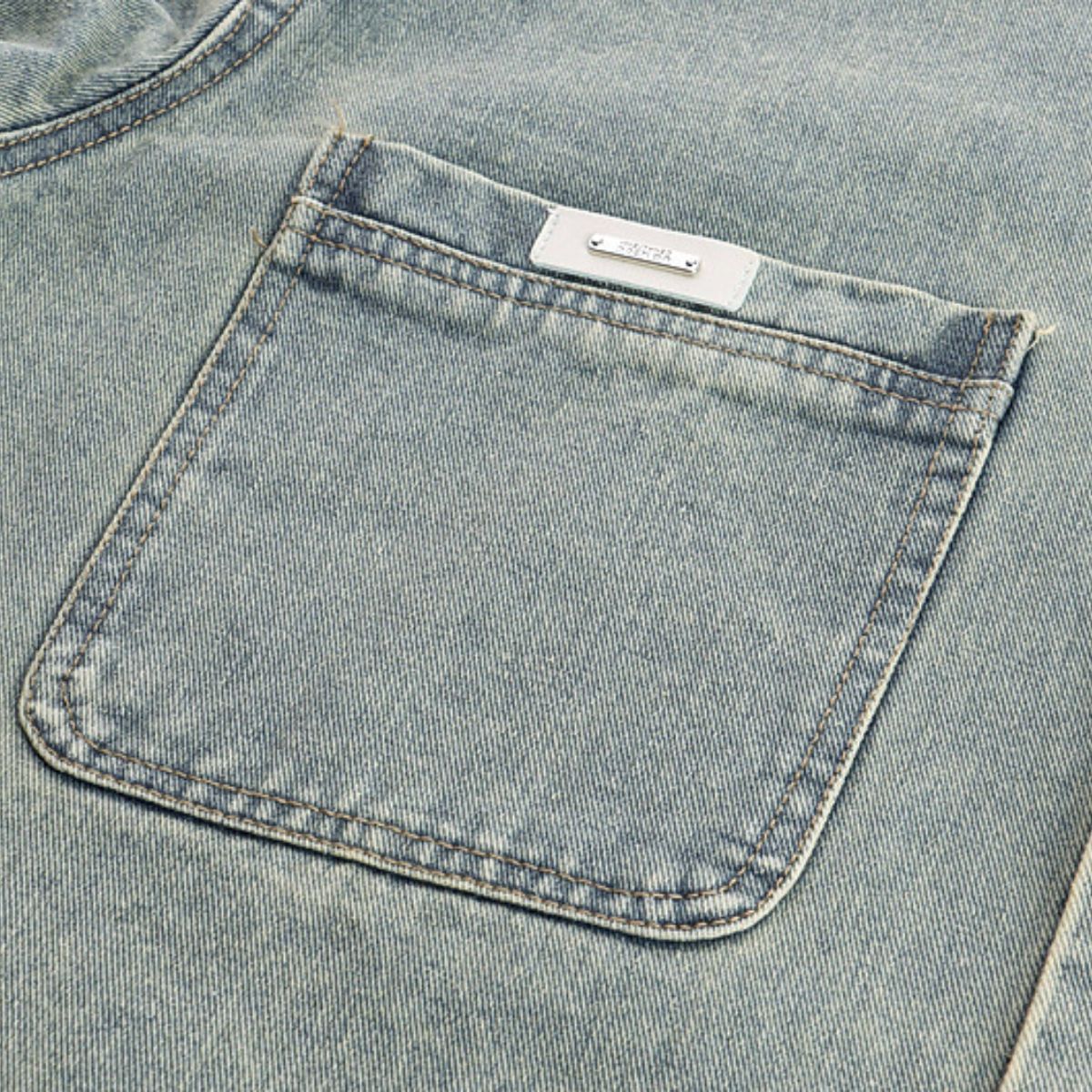 New Distressed Loose Stand Collar Denim Shirt Jacket