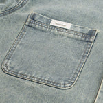 New Distressed Loose Stand Collar Denim Shirt Jacket