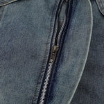 Loose Stand Collar Vintage Washed Men's Denim Jacket