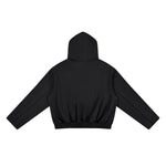 Boxy Streetwear Straight‑Sleeve French Terry Hoodie