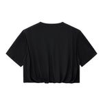 Double-Layer Bubble-Hem Cropped Streetwear Tee