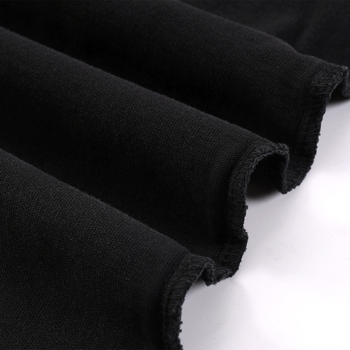 Black Washed Cotton Ripped Boxy Tee 270gsm