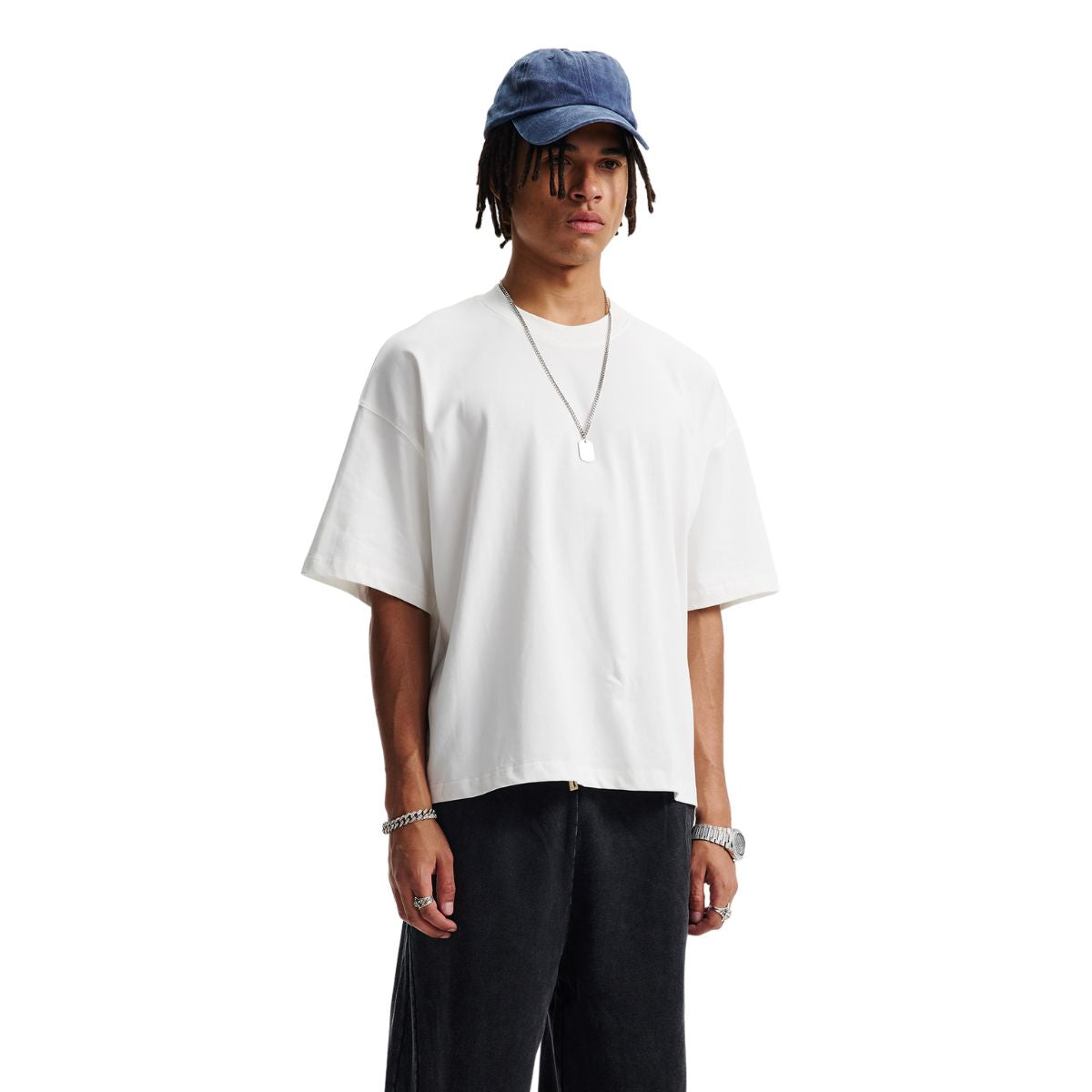 Camiseta cuadrada de color sólido de peso pesado de 8.25 oz