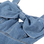 Women's Denim Bow Strappy Mini Dress
