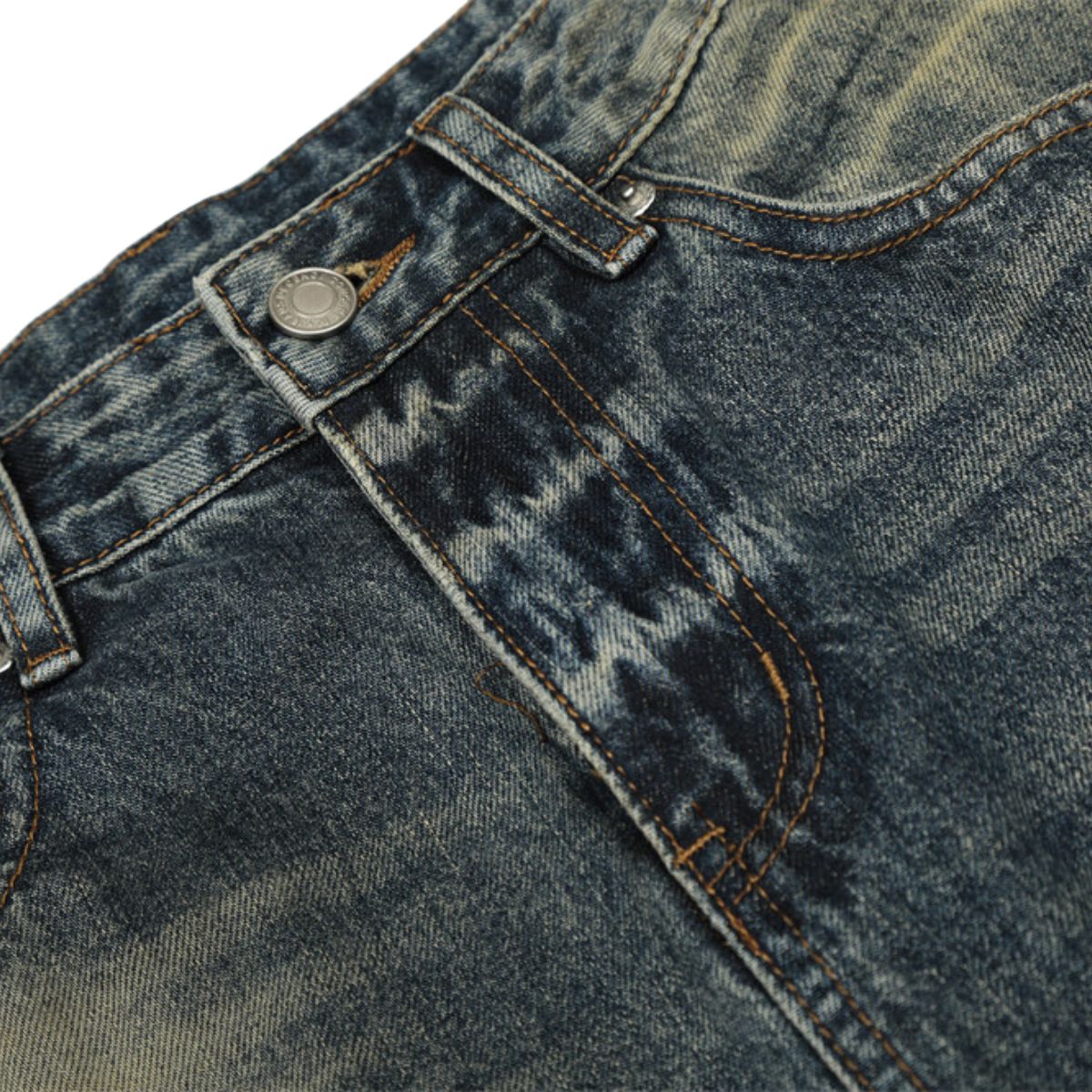 Men's Loose Denim Pants Washed Distressed Vintage Street