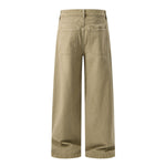 Relaxed Fit Seam Accent Wide‑Leg Trousers