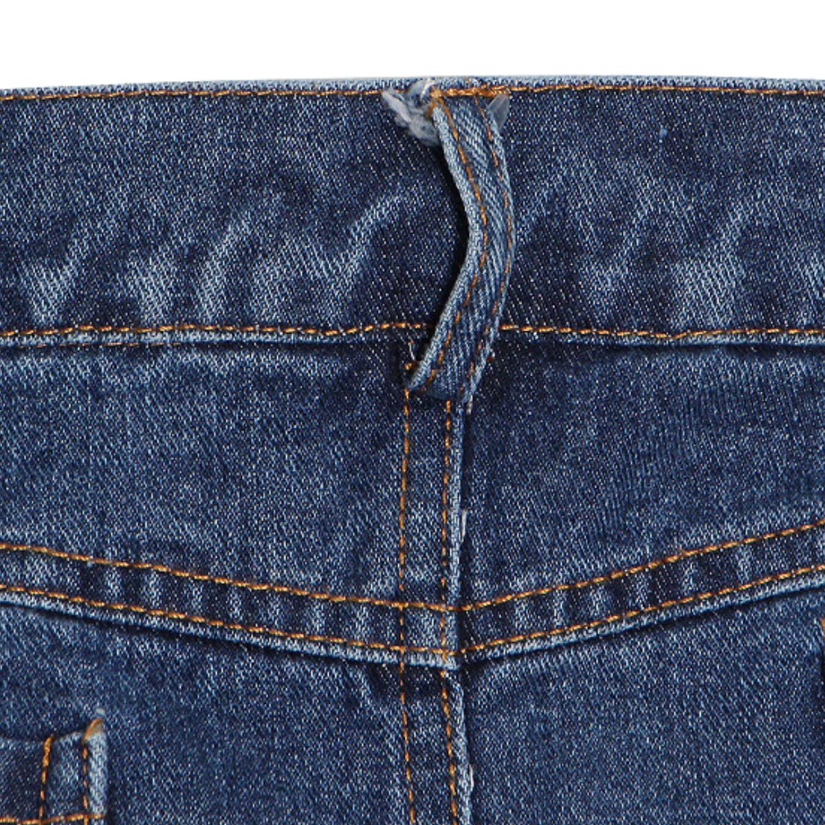 Tapered Front-Slit Denim Midi Skirt