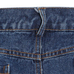 Tapered Front-Slit Denim Midi Skirt