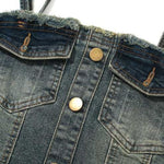 Lace-Up Back Denim Cami Midi Dress