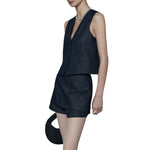 Indigo V Neck Denim Sleeveless Tank Top