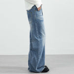 Comfort Fit Light Blue Wide Leg Everyday Jeans