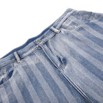 Vintage Washed Striped Denim Bermuda Shorts