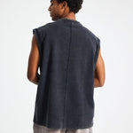 Back Seam Distressed Sleeveless T Shirt 8oz