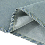 Falda vaquera con bordado de perlas y lavado vintage