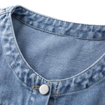 Women's Crew-Neck Cropped Denim Vest