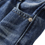 Falda vaquera con bordado de perlas y lavado vintage