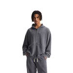 Double Yarn Vintage Washed Zippered Comfort Hoodie