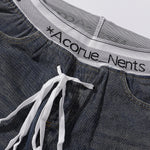 Elastic Waistband Wide Leg Denim Pants