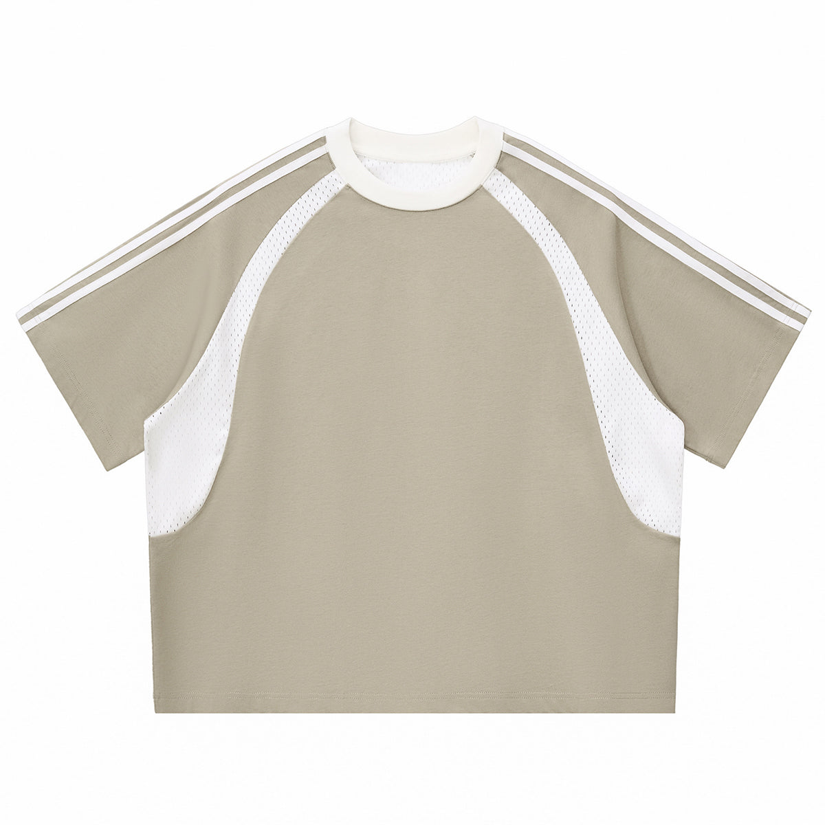 Raglan Sleeve Mesh Panel Sporty Tee