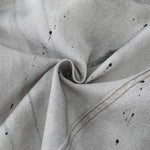 Ink-splatter Barrel Leg Denim Shorts