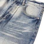 Vintage Wash Faded Wide-Leg Jeans