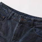 Fray Hem Vintage Wide-Leg Distressed Jeans