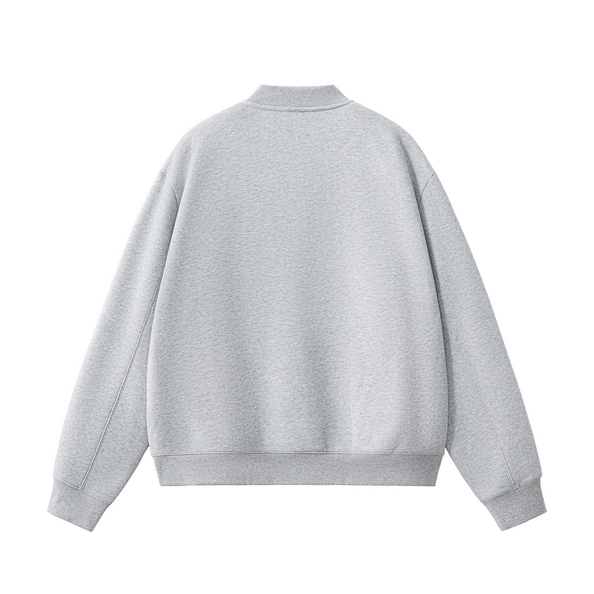 Solid Zip-Front Fleece Bomber Jacket