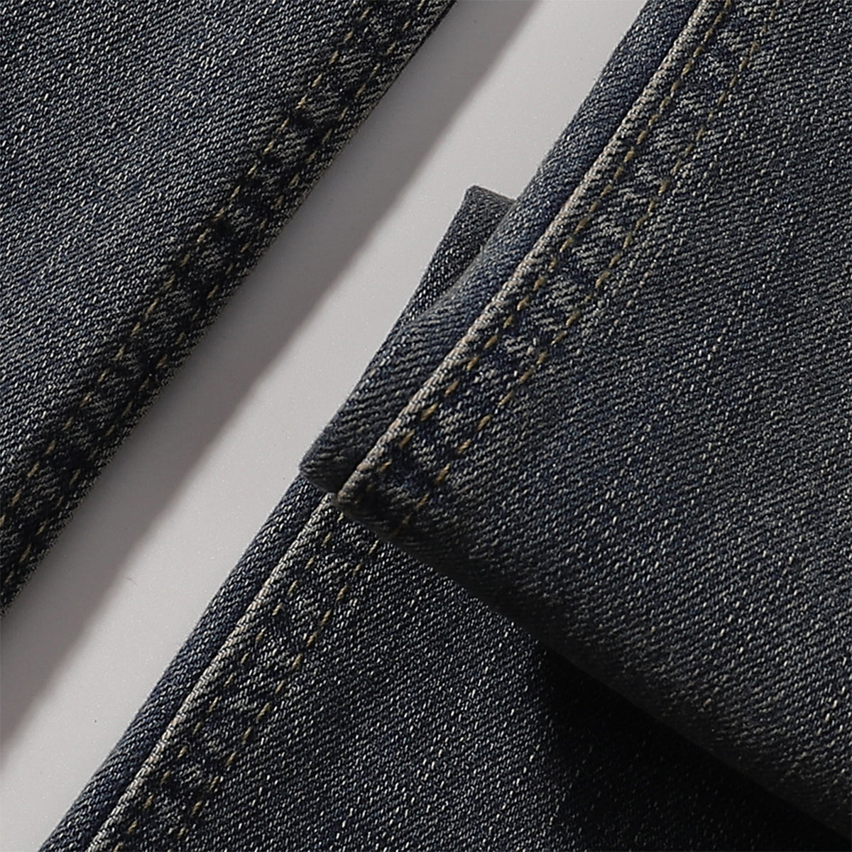 Distressed Dark Denim Vintage Wash Flared Jeans