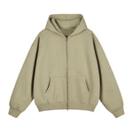 Heavyweight Double-Slider Zipper Fleece Hoodie