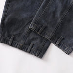 Faded Wash Panel Stitching Barrel-Leg Jeans