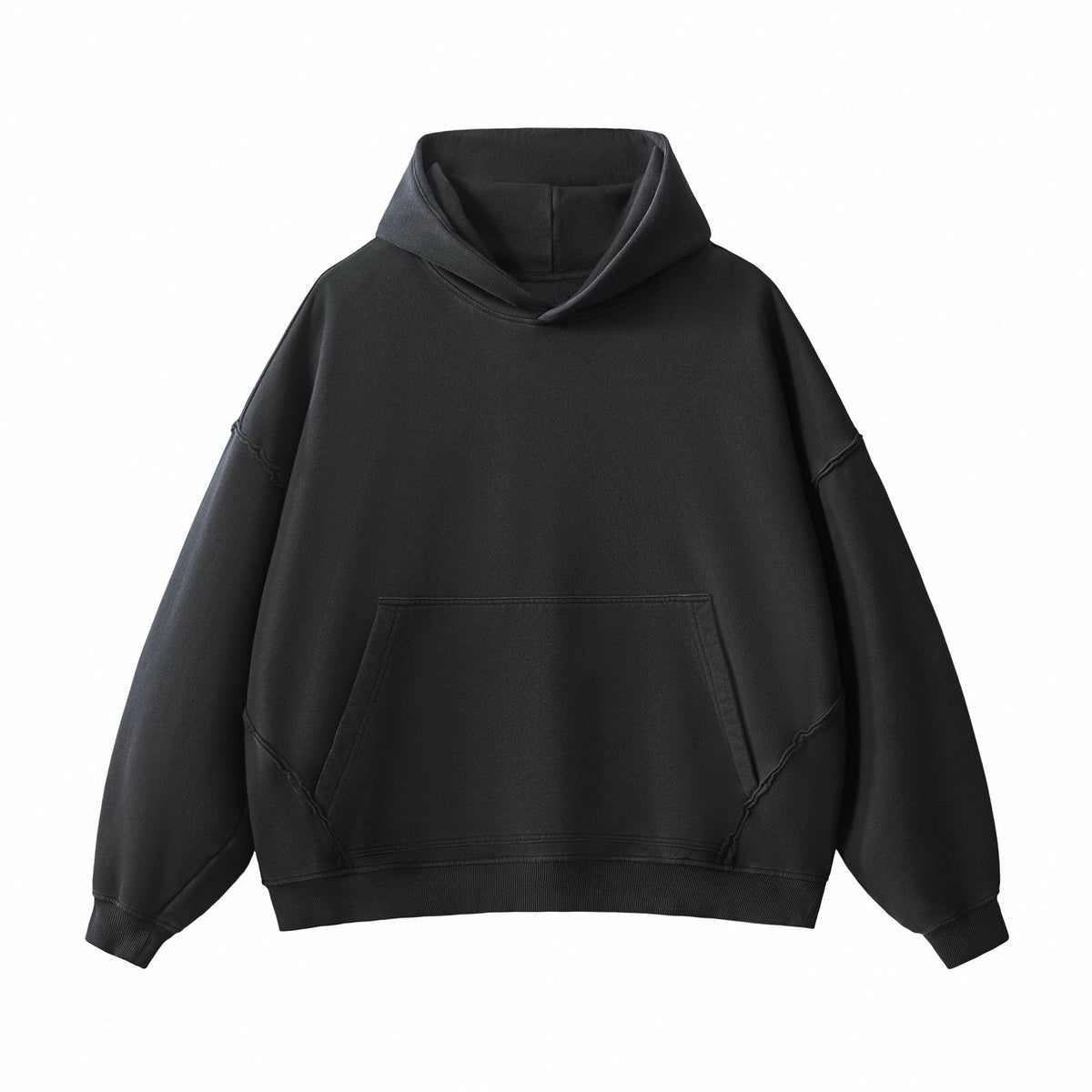 Heavyweight Washed Raw Edge Cotton Hoodie