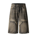Vintage Wash Straight Leg Denim Bermuda Shorts