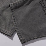 Wide Leg Black Bold Letter Print Jeans
