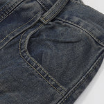 Utility Wide Leg Distressed Denim Jeans