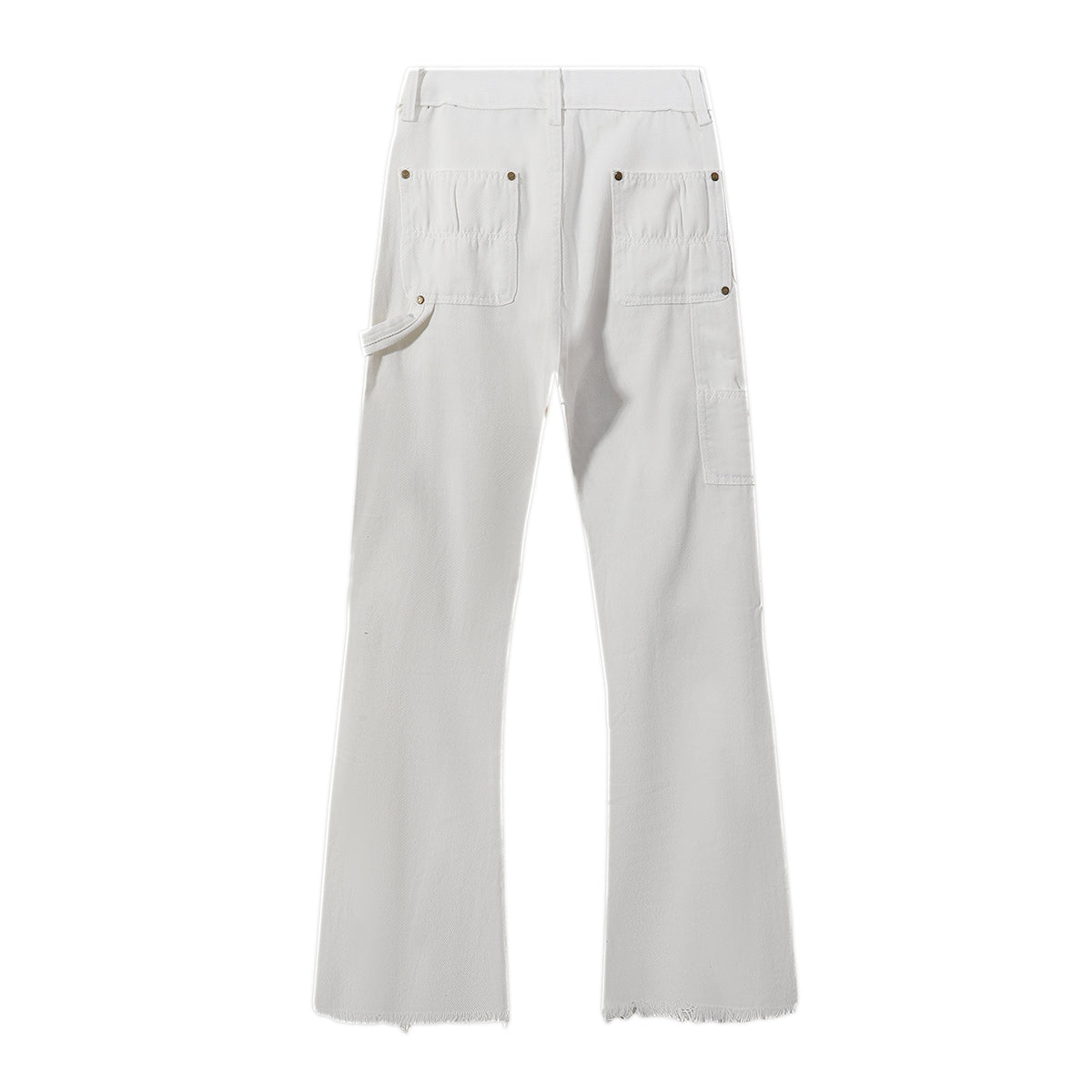 Zipper Hem Slight Flared Leg Cargo Pants