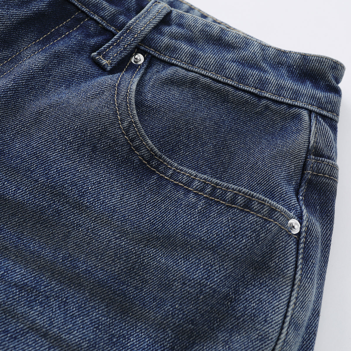 Ripped Patchwork Camo Denim Bermuda Shorts