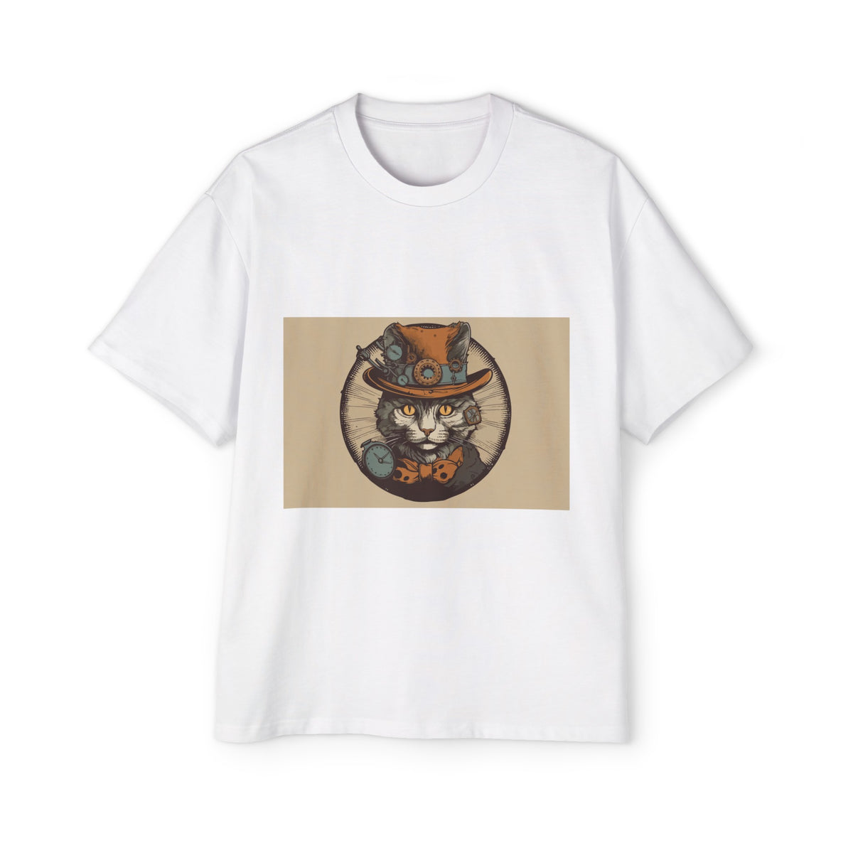 Steampunk Cat Vintage Graphic Tee-INNBLAC Fashion Apparel