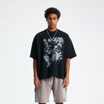 Seamless Print Oversized Boxy Cotton Tee