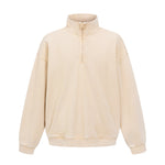 Distressed Wash Comfort Zip Pullover Sweatshirt