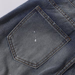 Splatter Wash Distressed Wide Leg Jeans